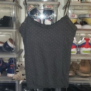 Aeropostale Gray Polkadot Tank